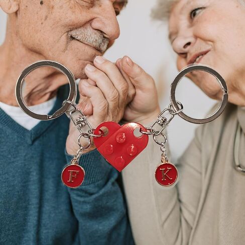 jeunecheval Heart Keychain for Valentines Day Gifts for Him Boyfriend Couples Matching Stuff Friendship Gift in Saudi Arabia