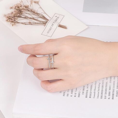 SOPIFY To My Daughter Cross Ring Pray Through It Cross Ring for Daughter Adjustable Double Cross Ring Baptism Ring Gift for Daughter in Kuwait