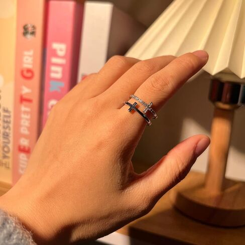 SOPIFY To My Daughter Cross Ring Pray Through It Cross Ring for Daughter Adjustable Double Cross Ring Baptism Ring Gift for Daughter in Kuwait