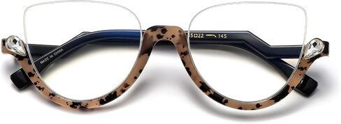 نظارات MORESHINE Fashion Blue Light Blocking للنساء بعدسات شفافة بدون وصفة طبية نصف إطار CZ Diamond in Saudi Arabia