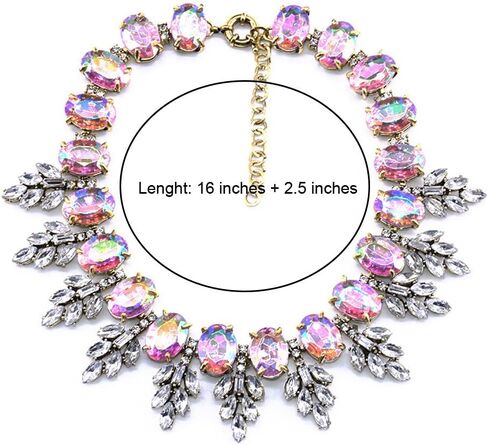 Zthread Lux Statment Necklace Leaf Crystal Choker Eveing Dress Brial Jewelry Necklace Earrings Set for Women in Kuwait