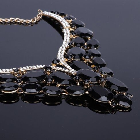 Women Bridal Rhinestone Crystal Statement Necklace Earring Wedding Dress Jewelry Sets in Kuwait