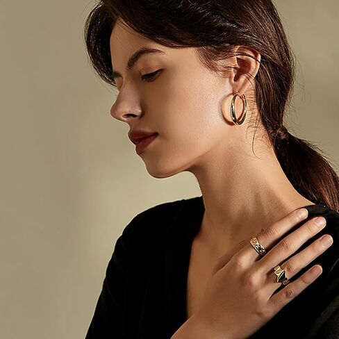 Senteria Sterling Silver Hoop Earrings Large Hoops Earrings for Women Lightweight Big Silver Hoop Earrings Hypoallergenic Sterling Silver Hoop Earrings for Women (30/40/50/60/70mm) in Kuwait