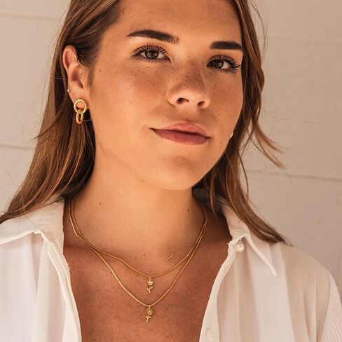 Interlocked Double Hoop Huggie Earring | Interlocking Open Circle Earrings in Kuwait