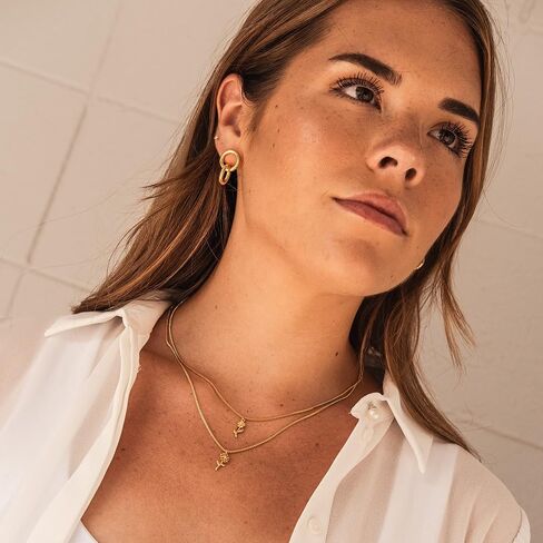 Interlocked Double Hoop Huggie Earring | Interlocking Open Circle Earrings in Kuwait