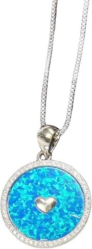 فيسانتارا المحيط قلادة، الأزرق أوبال قلادة قلادة 925 الفضة البحر السلاحف نجم البحر القرش السلحفاة موجة شجرة النخيل الشاطئ هاواي المحيط تحت عنوان مجوهرات هدايا للنساء ابنة زوجة فتاة جوهرة الميلاد in Kuwait