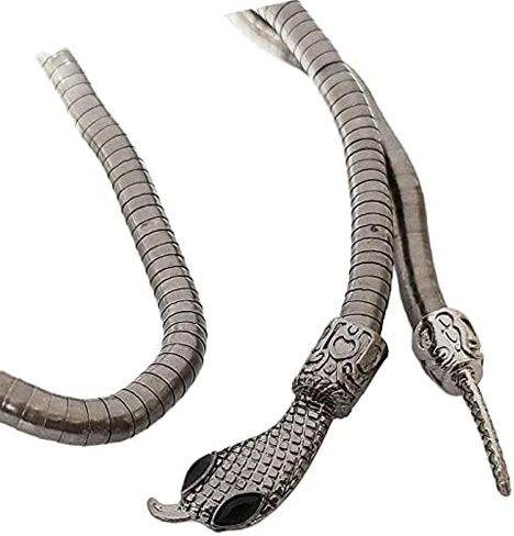 Snake Choker Necklace Bracelet Retro Adjustable Snake Shape Collar Necklace Curved Bar Design Full Rhinestone Accessories Halloween Statement Fashion Jewelry for Women Girls in Saudi Arabia