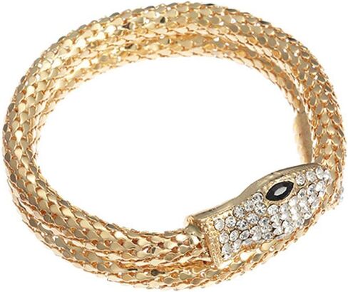 Snake Choker Necklace Bracelet Retro Adjustable Snake Shape Collar Necklace Curved Bar Design Full Rhinestone Accessories Halloween Statement Fashion Jewelry for Women Girls in Saudi Arabia