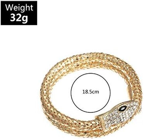 Snake Choker Necklace Bracelet Retro Adjustable Snake Shape Collar Necklace Curved Bar Design Full Rhinestone Accessories Halloween Statement Fashion Jewelry for Women Girls in Saudi Arabia