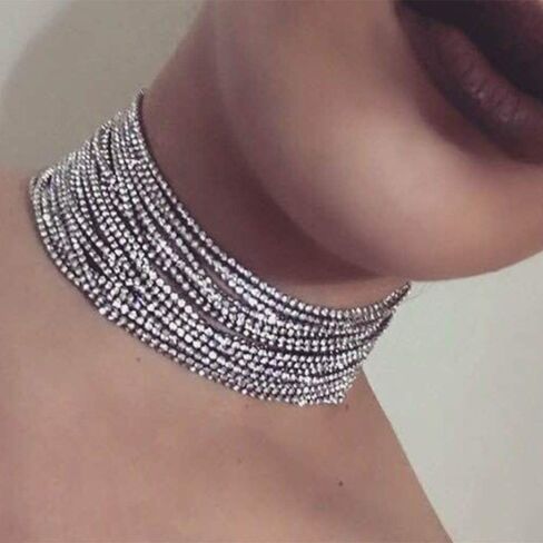 YERTTER Women Chunky Chain Choker Necklace Padheart Chams Toggle Necklace Jewelry Long Necklace for Party Prom Vacation in Saudi Arabia
