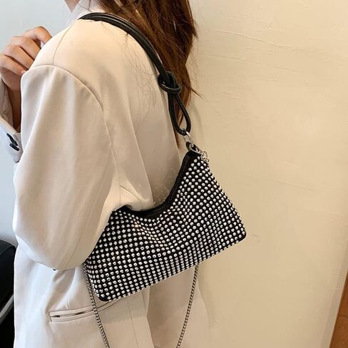 Burkburg Rhinestone Bag Chic Evening Handbag Shiny Mini Handle Purse Chain Shoulder bag for Women in Saudi Arabia