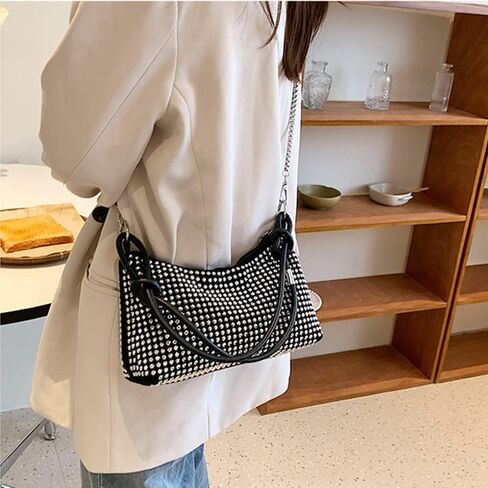 Burkburg Rhinestone Bag Chic Evening Handbag Shiny Mini Handle Purse Chain Shoulder bag for Women in Saudi Arabia