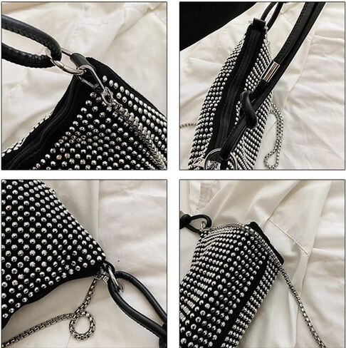 Burkburg Rhinestone Bag Chic Evening Handbag Shiny Mini Handle Purse Chain Shoulder bag for Women in Saudi Arabia