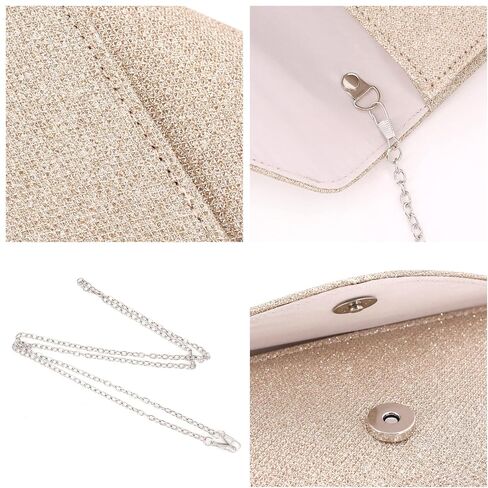 حقيبة سهرة Naimo Flap Dazzling Small Clutch مع سلسلة قابلة للفصل in Saudi Arabia