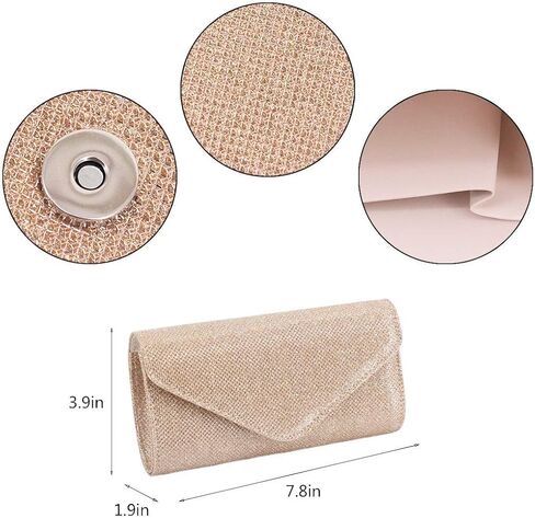حقيبة سهرة Naimo Flap Dazzling Small Clutch مع سلسلة قابلة للفصل in Saudi Arabia