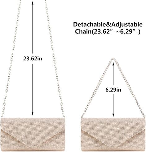 حقيبة سهرة Naimo Flap Dazzling Small Clutch مع سلسلة قابلة للفصل in Saudi Arabia
