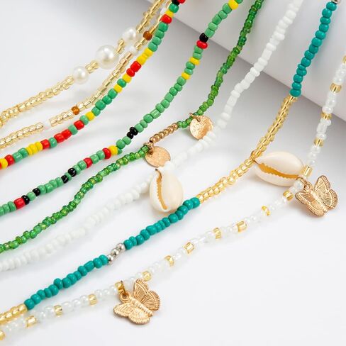 Inactwin 8Pcs African Waist Beads for Women Belly Beads for the Waist Plus Size Butterfly Stretchy Waistbeads in Kuwait