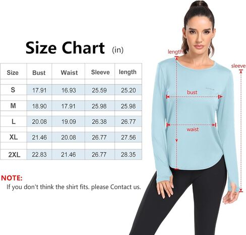 قميص نسائي AGVNG بعامل حماية من أشعة الشمس 50+ بأكمام طويلة وفتحات للإبهام، قميص علوي للتمرين بالأشعة فوق البنفسجية والمشي لمسافات طويلة وصيد الأسماك وأداء خفيف الوزن في الهواء الطلق in Kuwait