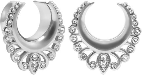 زوج واحد من أقراط الجوهرة من COOEAR بمقاسات مزدوجة متوهجة ومقابس وأنفاق من الفولاذ المقاوم للصدأ متدلية هدية مجوهرات من 0 جرام إلى 5/8 بوصة. in Kuwait