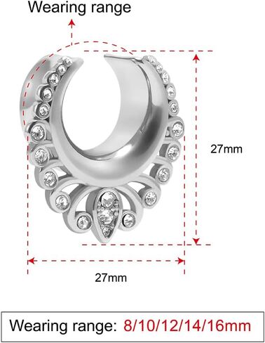زوج واحد من أقراط الجوهرة من COOEAR بمقاسات مزدوجة متوهجة ومقابس وأنفاق من الفولاذ المقاوم للصدأ متدلية هدية مجوهرات من 0 جرام إلى 5/8 بوصة. in Kuwait