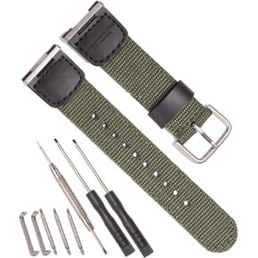 حزام بديل من الجلد القماشي RCNZWQB 24 مم متوافق مع Casio SGW-100 SGW-200 GW-3000B GW-3500B لملحقات سوار الساعة الرجالي Pathfinder PRS-400B-2V PAS410B-5V in Saudi Arabia