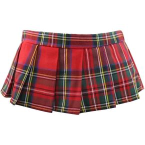 LICHMA Women Sexy Skirt Super Mini Pleated Plaid Role Play Schoolgirls Short Skirt Lingerie…