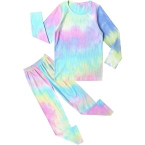 طقم بيجامات للفتيات من CHILDRENSTAR للجنسين من القطن المضلع المصبوغ بأكمام طويلة in Kuwait