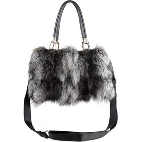 Fur Story Women's Fox Fur Chain Bag Fuzzy Shoulder Handbag for Women Big Fluffy Tote Cute Purses in Kuwait