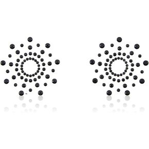 ملابس داخلية نسائية قابلة لإعادة الاستخدام من OULII، غطاء حلمة لاصق بتلات الثدي، ملصقات حمالة صدر سوداء in Kuwait