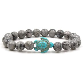 Caiyao 8mm Turquoise Sea Turtles Beads Bracelet Elastic Stretch Bracelet for Women Men in Saudi Arabia