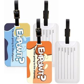 2-Pack Ehpowt Luggage Tags - Bluey-Inspired Cute Travel Accessory - 1 Orange Tag & 1 Blue Tag in Saudi Arabia