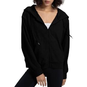 Locachy Women's Corduroy Hoodies Sweatshirt Fashion Zip Up Oversized Shacket Jacket with Pockets