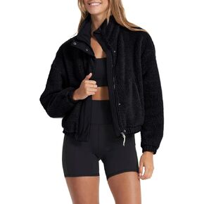 Lianlive سترات صوف شيربا للسيدات كاجوال كم طويل معطف شتوي غامض ملابس خارجية دافئة مع جيوب in Kuwait