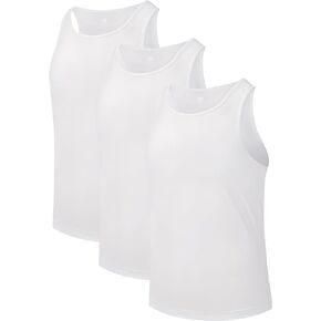 DAVID ARCHY Men's Undershirts Tank Top Crew Neck Sleeveless T Shirts for Men Breathable Basic Shirts Tees in 3 Pack