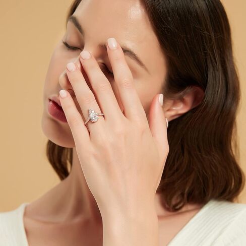 Mameloly 2CT دمعة خواتم الخطبة للنساء على شكل كمثرى مكعب زركونيا الزفاف الفرقة وعد خواتم لها حجم 4-11 in Kuwait