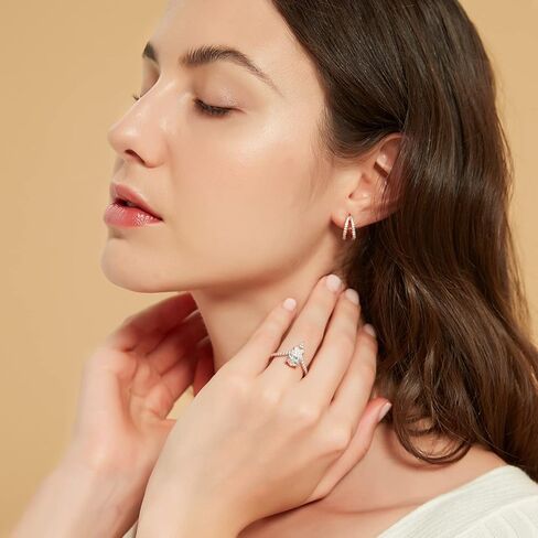 Mameloly 2CT دمعة خواتم الخطبة للنساء على شكل كمثرى مكعب زركونيا الزفاف الفرقة وعد خواتم لها حجم 4-11 in Kuwait