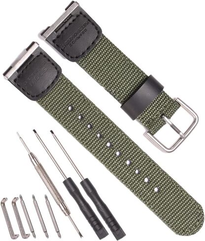 حزام بديل من الجلد القماشي RCNZWQB 24 مم متوافق مع Casio SGW-100 SGW-200 GW-3000B GW-3500B لملحقات سوار الساعة الرجالي Pathfinder PRS-400B-2V PAS410B-5V in Saudi Arabia
