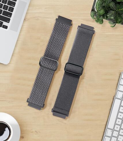 TUCOMO 2 حزمة من الأربطة المتوافقة مع ساعة أوميغا X سواتش Moonswatch Speedmaster 20 مم، أشرطة قماشية مطاطية مضفرة وقابلة للتمدد من النايلون للنساء والرجال in Kuwait