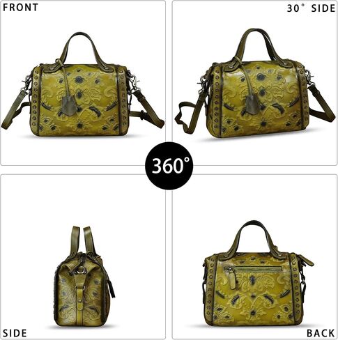 Genuine Leather Satchel for Women Embossed Leather Handbag Top Handle Bags Handmade Bag Crossbody Purses in Saudi Arabia