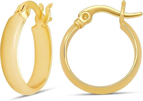 Amazon Essentials 14K Gold or Sterling Silver Plated Polished Dome Hoop in Saudi Arabia