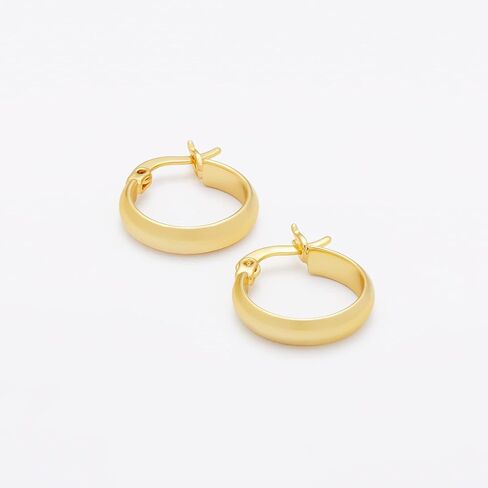 Amazon Essentials 14K Gold or Sterling Silver Plated Polished Dome Hoop in Saudi Arabia