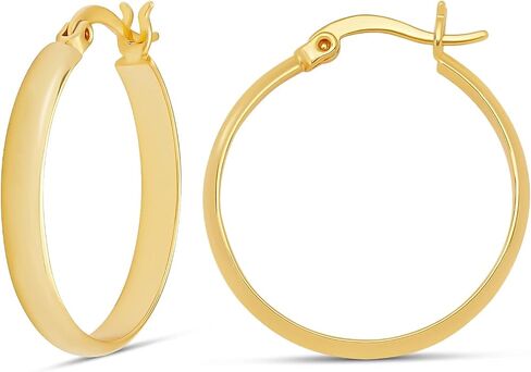 Amazon Essentials 14K Gold or Sterling Silver Plated Polished Dome Hoop in Saudi Arabia