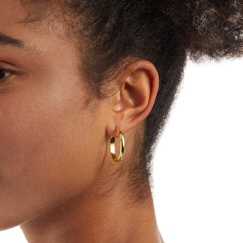 Amazon Essentials 14K Gold or Sterling Silver Plated Polished Dome Hoop in Saudi Arabia