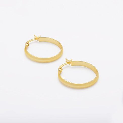 Amazon Essentials 14K Gold or Sterling Silver Plated Polished Dome Hoop in Saudi Arabia