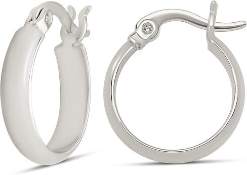 Amazon Essentials 14K Gold or Sterling Silver Plated Polished Dome Hoop in Saudi Arabia