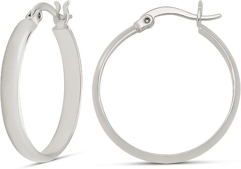 Amazon Essentials 14K Gold or Sterling Silver Plated Polished Dome Hoop in Saudi Arabia