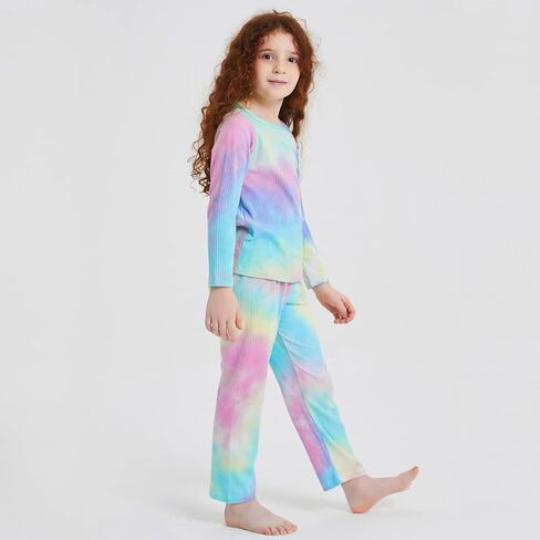 طقم بيجامات للفتيات من CHILDRENSTAR للجنسين من القطن المضلع المصبوغ بأكمام طويلة in Kuwait