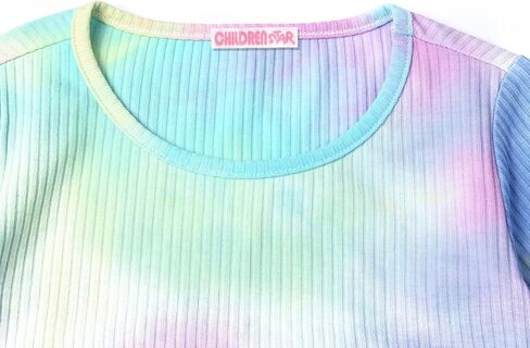 طقم بيجامات للفتيات من CHILDRENSTAR للجنسين من القطن المضلع المصبوغ بأكمام طويلة in Kuwait