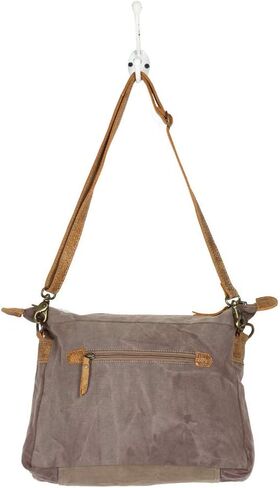Myra Bag Tribe Strip Upcycled Canvas & Cowhide Leather Bag S-1210 in Saudi Arabia