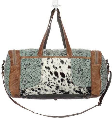 Myra Bag Floral Cowhide & Upcycled Canvas Travel Bag S-1160 in Kuwait